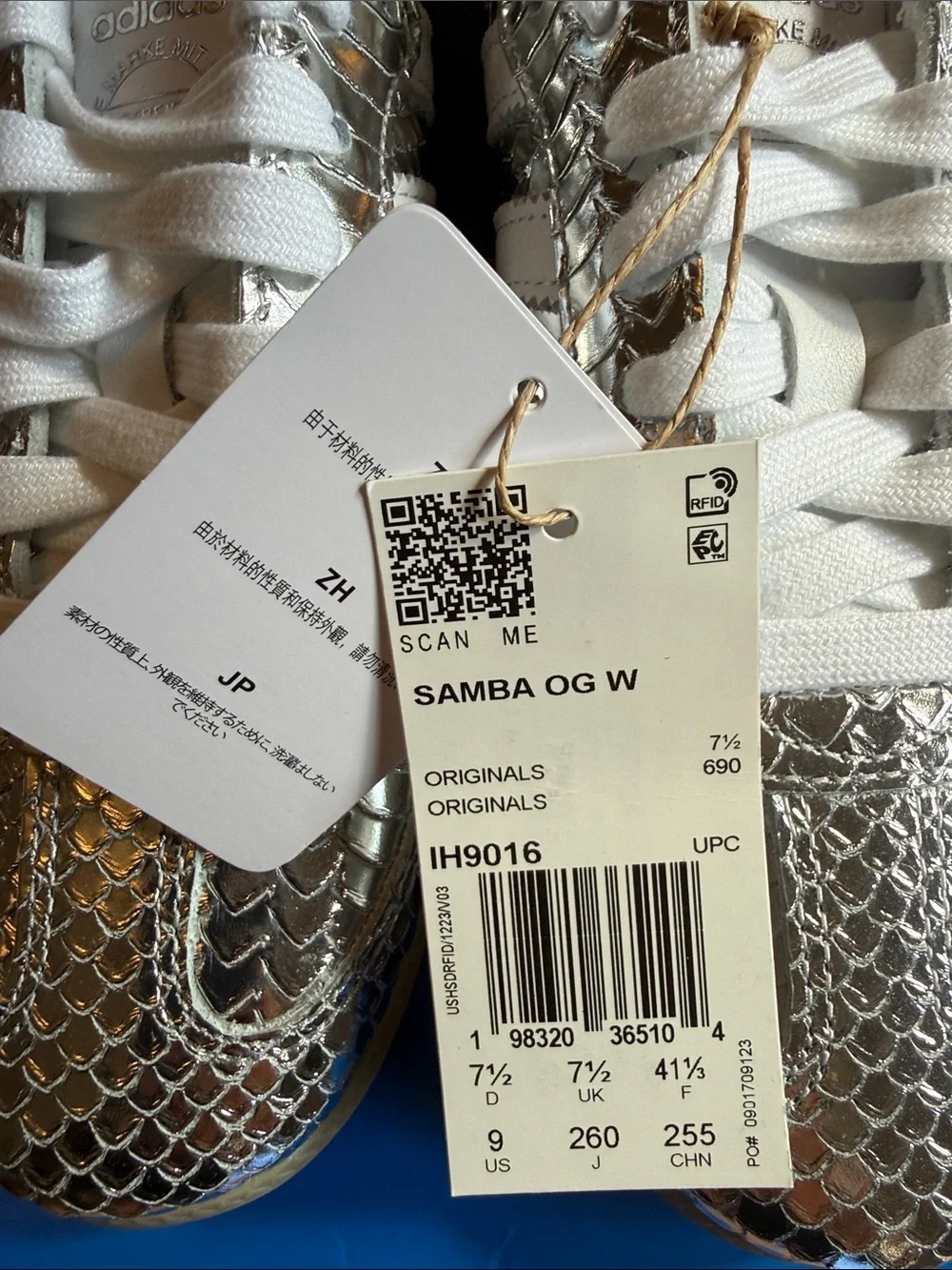 adidas Silver Snakeskin Samba Sneakers
